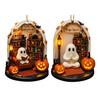 Halloween Ghost Ornament Acrylic Ghost-Themed Reading Cooking Painting Ornament Tree Hanging Decoration for Indoor Home Decor