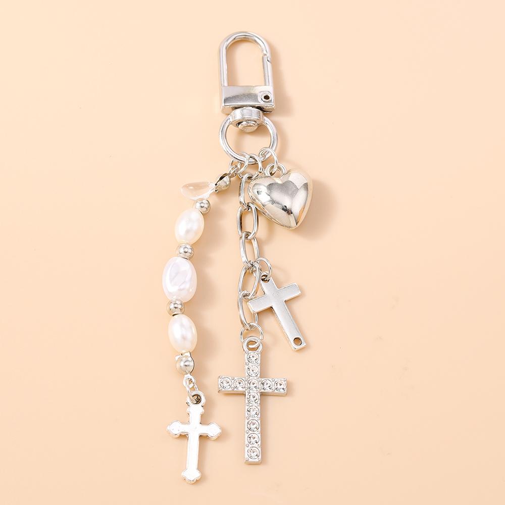 Gotisches Legierungs-Kreuz Schlüsselanhänger Männer Frauen Stern Schlüsselring Anhänger für Handtaschen-Dekor DIY Handgemachter Schlüsselanhänger Geschenke