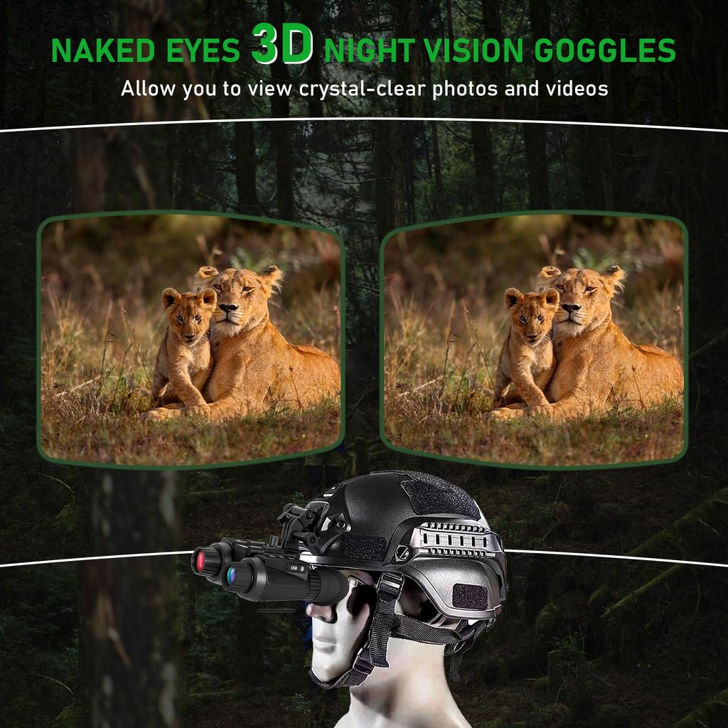 NV8300 3D-Nachtsichtbrille Fernglas Fernglas Teleskop Jagdbrille für Helm 4K HD Nachtsichtgerät