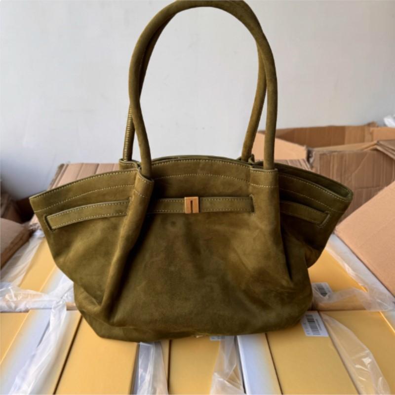 JIAERDI Retro Wildlederimitat Matt Große Tragetasche Damen Rüschen Große Kapazität Umhängetasche Damen Lässig Premium Pendler Handtasche 2025 Neu