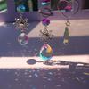 Crystal Wind Chime Moon Sun Catcher Diamond Prism Pendant Dream Catcher Rainbow Chaser Pendant Home Garden Decoration Wind Chime