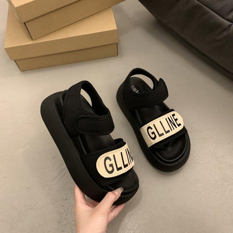 Popular skirt platform sports sandals women's summer wear high sense 2025 new French versatile Roman shoes