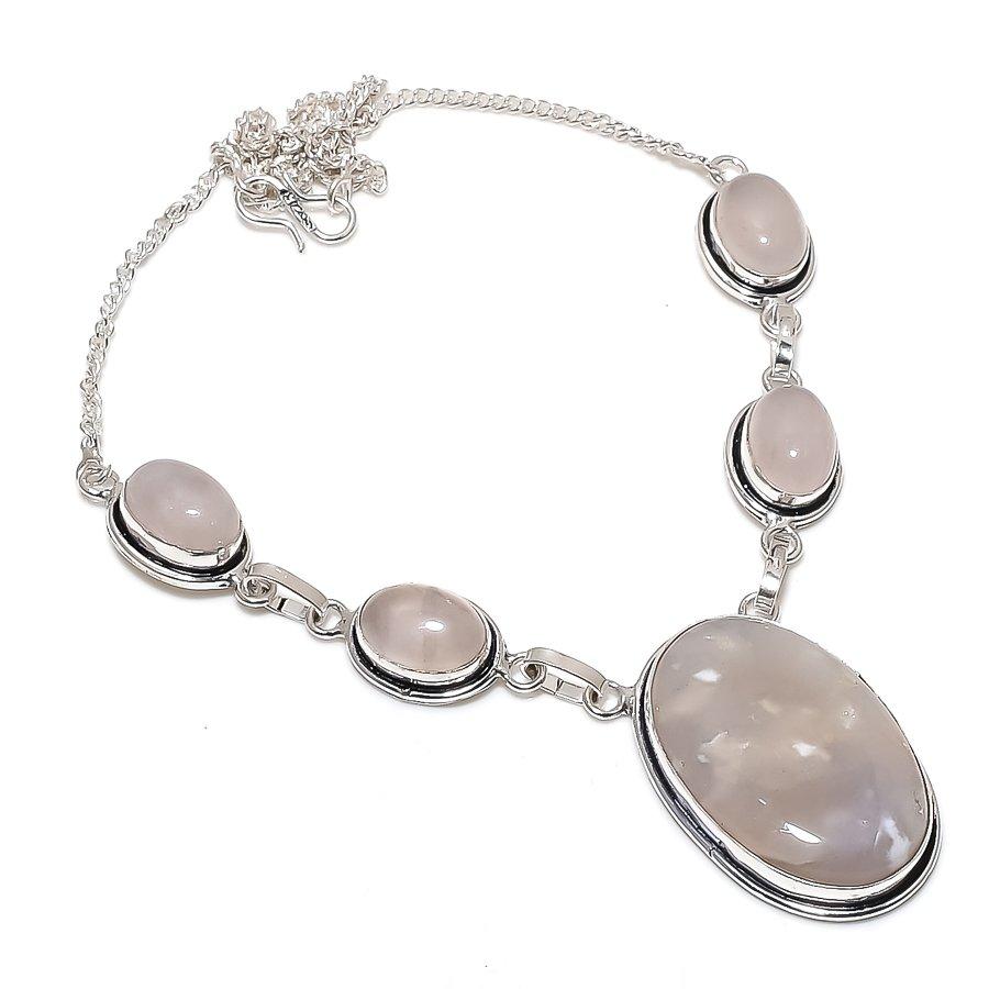 

Натуральный российский дендритовый кварц 925 стерлинговое серебро ювелирное ожерелье 18 a5k15