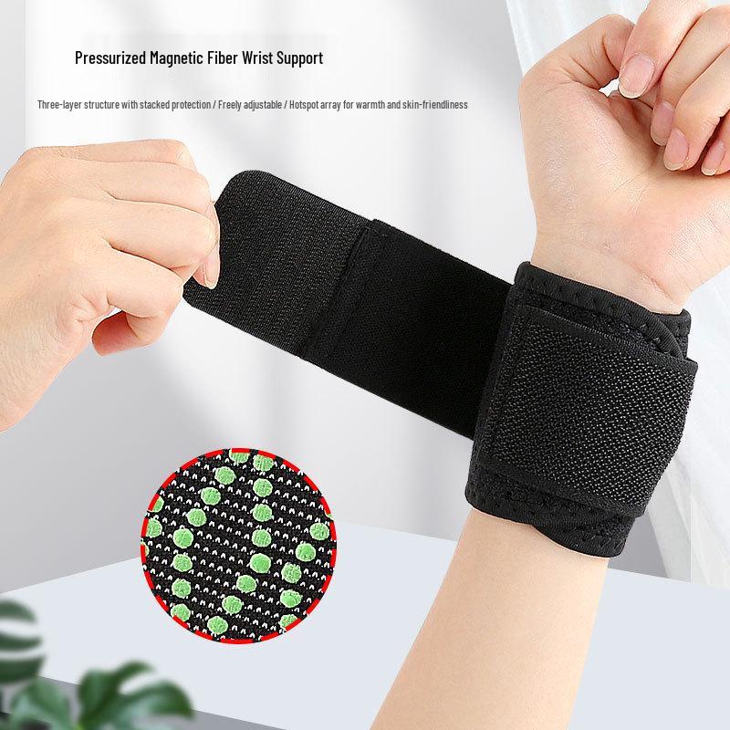 Magnetic Fiber Wristband with Pressurized Wrap for Sports and Warmth Protection
