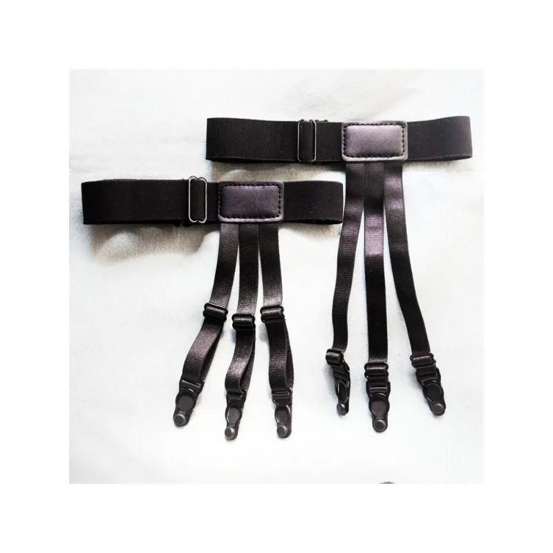 2Pcs Men Shirt Stays Belt Non-slip Locking Clips Keep Shirt Tucked Leg Thigh Suspender Garters Strap Adjustable Locking Clamps