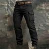 Pantaloni Cargo da Escursionismo da Uomo con Tasche Multiple, Patchwork per Sport all'Aperto