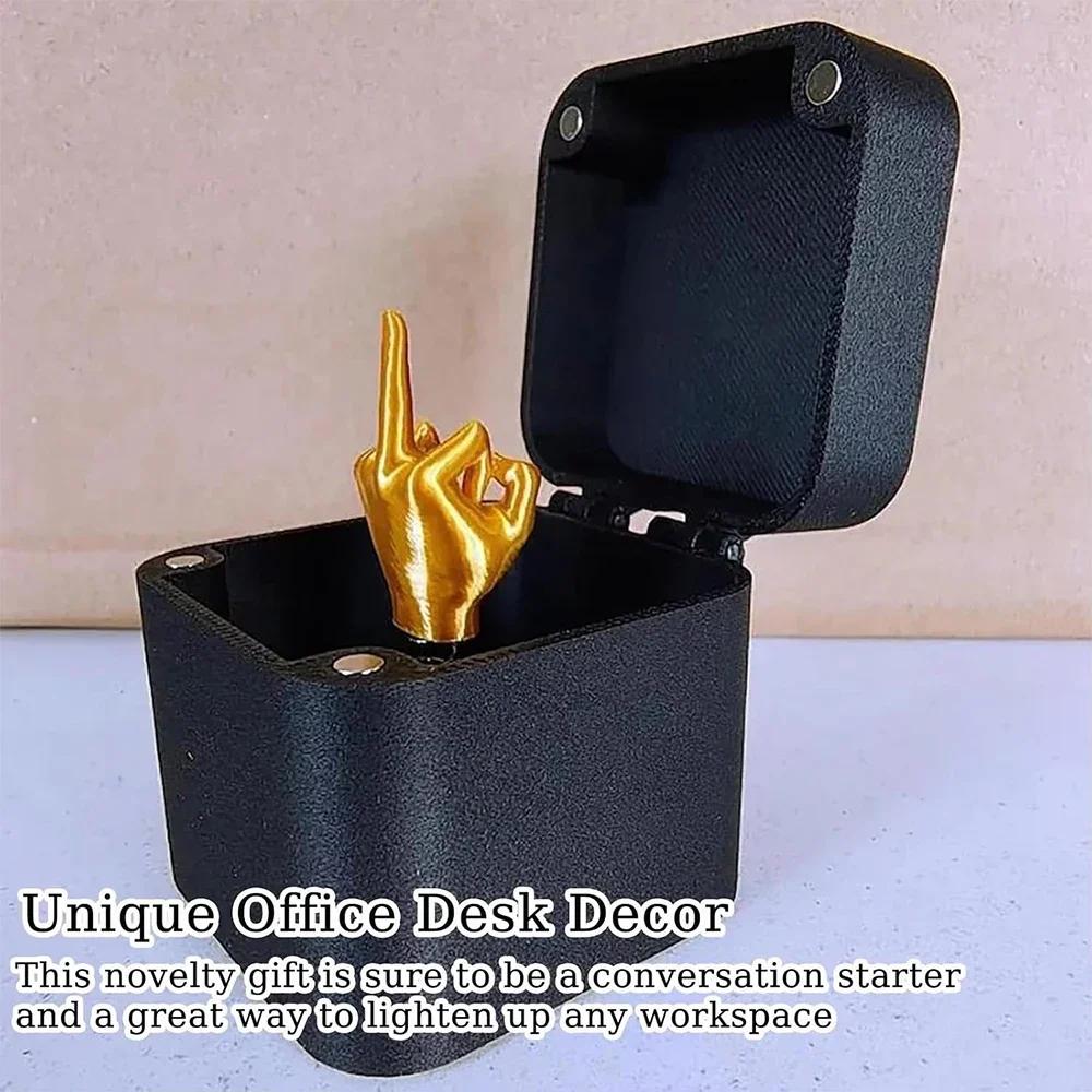 Middle Finger Surprise Gift Boxs Christmas Fun Prank Gift Offices Desk Home Decor Gift Decoration Toys Children Miniature Items