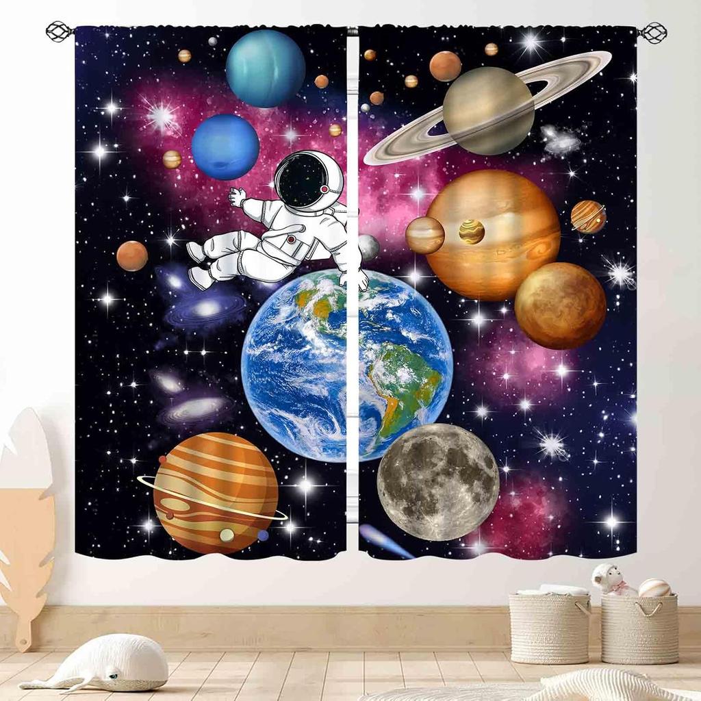 Kids Boys Curtains For Bedroom,Colorful Building Blocks Toys Plastic Brick Toy Pattern Abstract Contour Printed Blackout Drapes