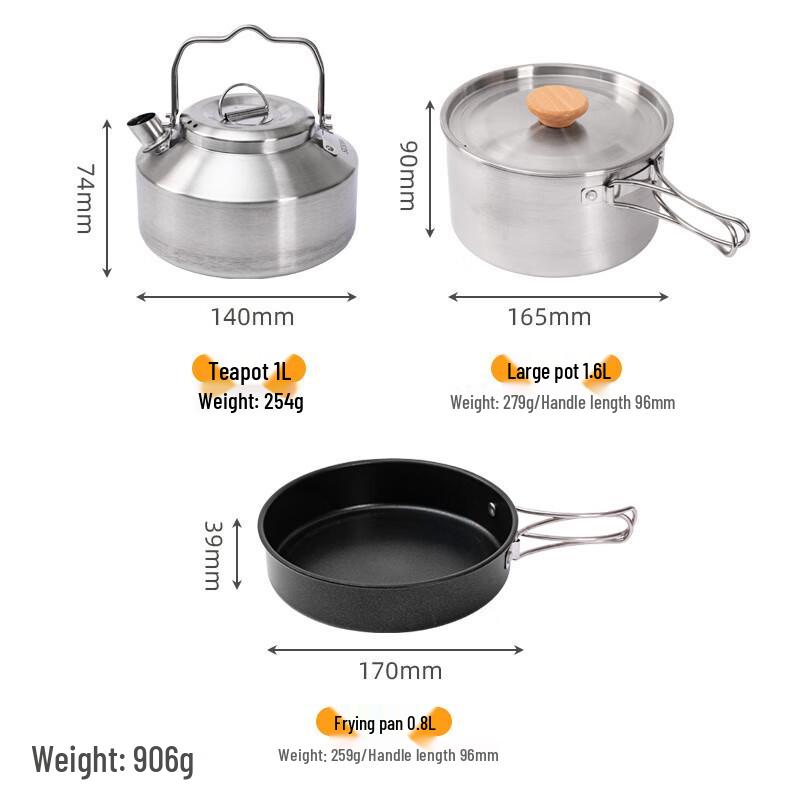 Outdoor 304 Stainless Steel Cookware Set
