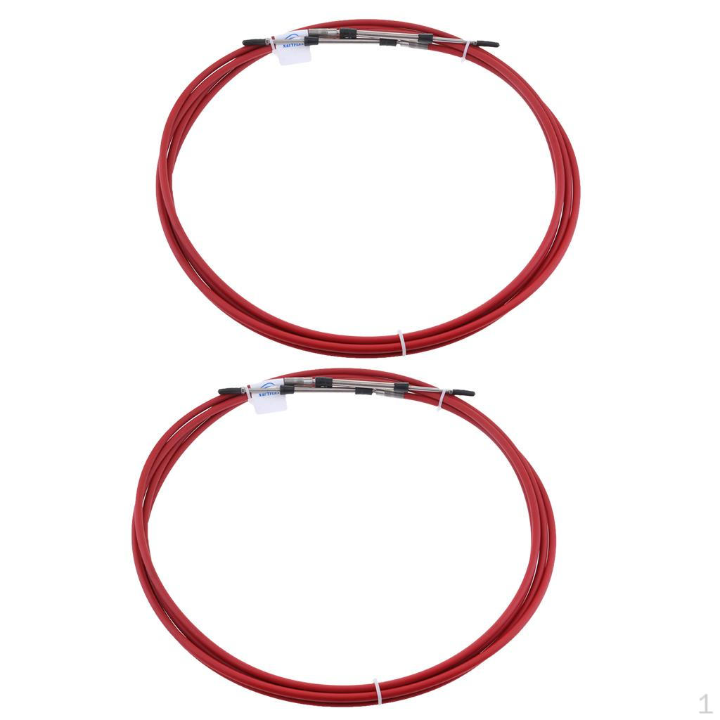 

2 шт. красный кабель пульта дистанционного управления дроссельной заслонкой для подвесного двигателя длиной 13 футов