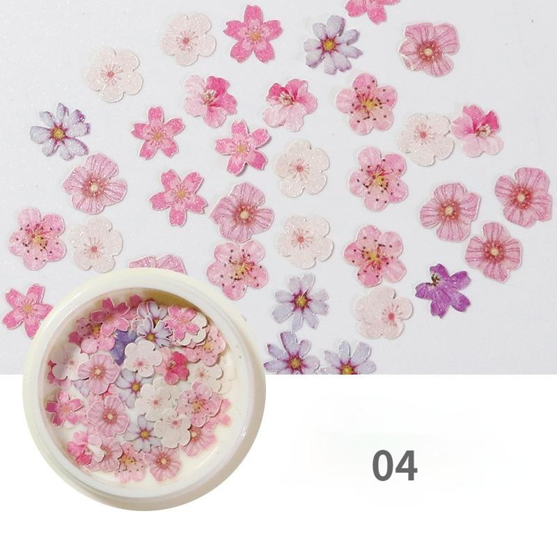 2 Boxes Nail Art Color Mixed Small Daisy Flower Rose Ultra-thin Wood Pulp Patch DIY Nail Art Jewelry Nail Art Decoration