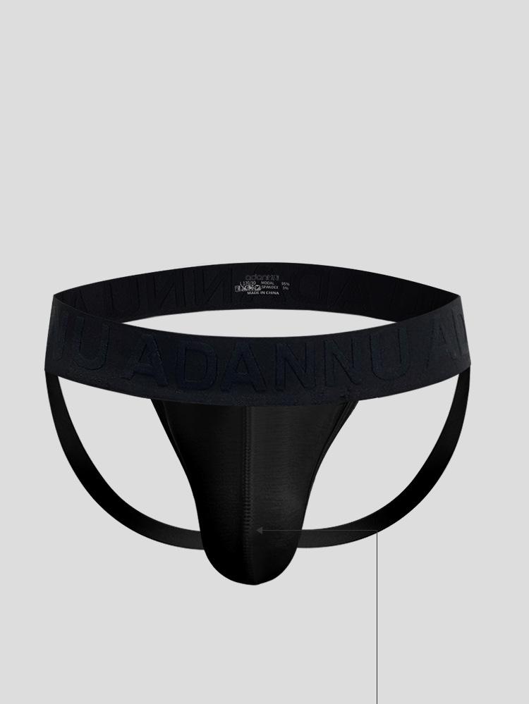 Herren geprägte doppelte Knopf-Eis-Seide Low-Rise Tanga - Atmungsaktive sexy Party-Slips
