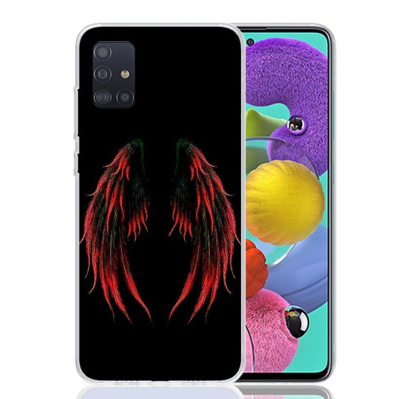 Angel Wings Feather Phone Case For Samsung Galaxy A52 A32 A22 A12 A02S A50S A30S A51 A31 AA71 Note 20 Ultra 10 S10 Plus Galaxy A