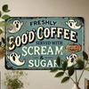 Vintage Halloween Coffee Metal Tin Sign 8x12 Inches Kitchen Wall Art Decor