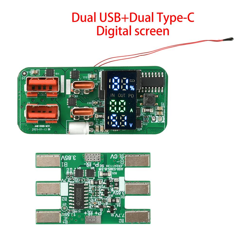PD45W Fast Charging Module for DIY Power Bank PD QC VOOC 3.7V Lithium Battery Charger Board Circuit Protection with LED Display