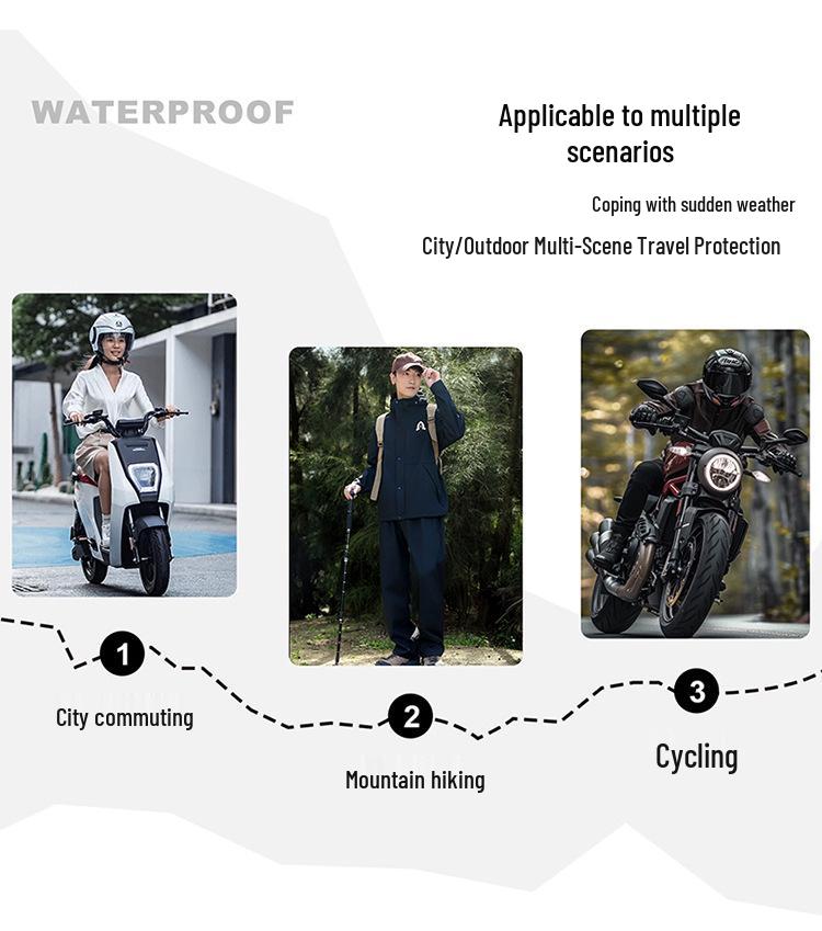 Unisex Full-Body Waterproof Raincoat Set for Cycling & Hiking