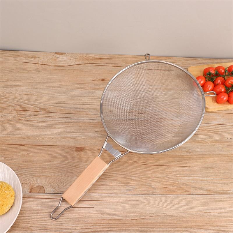 

1PC Stainless Steel Mesh Filter Spoon With Wooden Handle Flour Filter Spoon Household Kitchen Fried Food Filter Oil Baking Tools