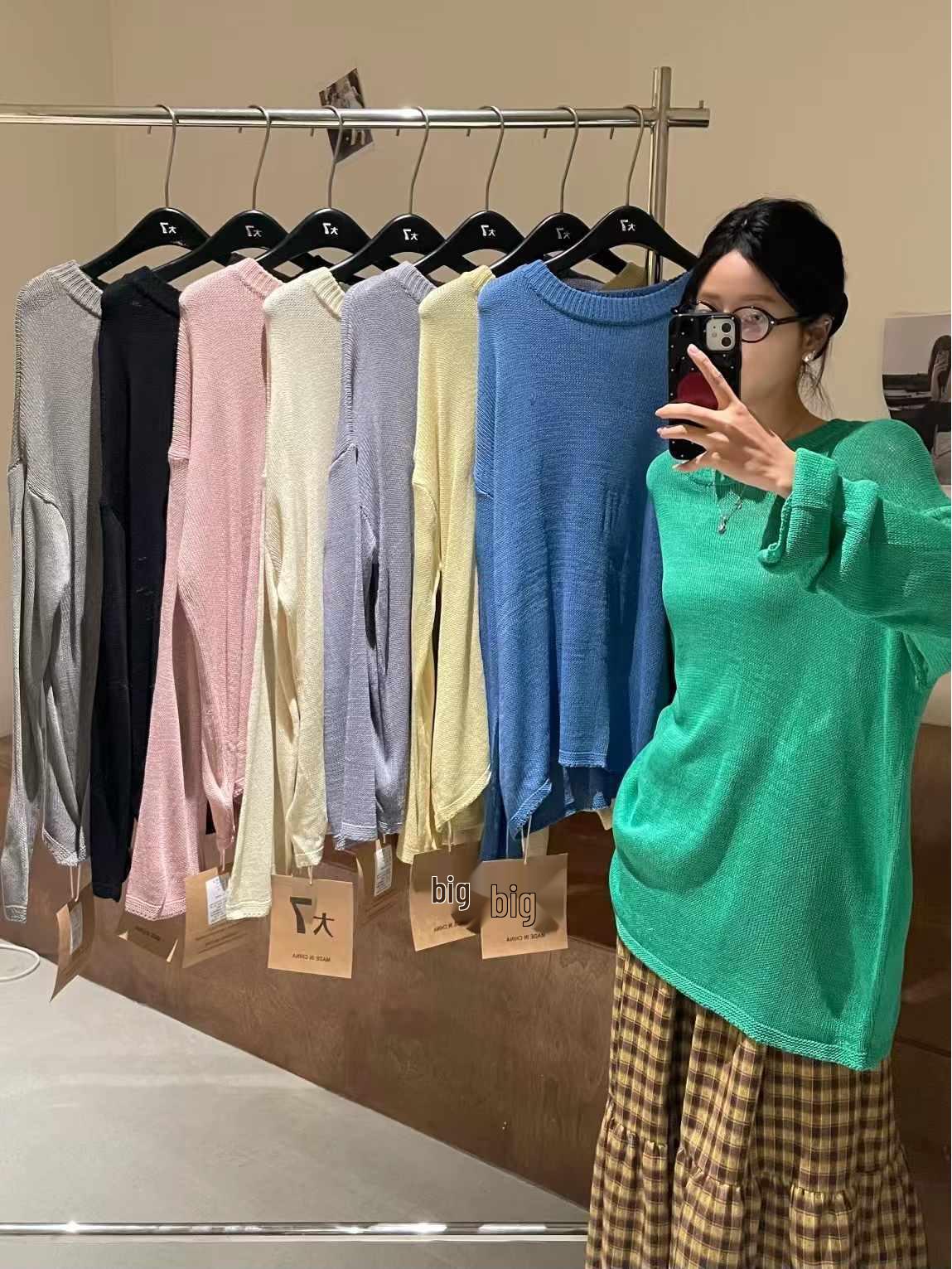 

Da7 Women s 12210 Spring Korean Style Plus Size Casual Loose Knit Top One Size