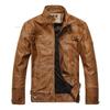 Fleece Men's PU Leather Jacket European and American Stand-up Collar Leather Jacket Men's Jacket