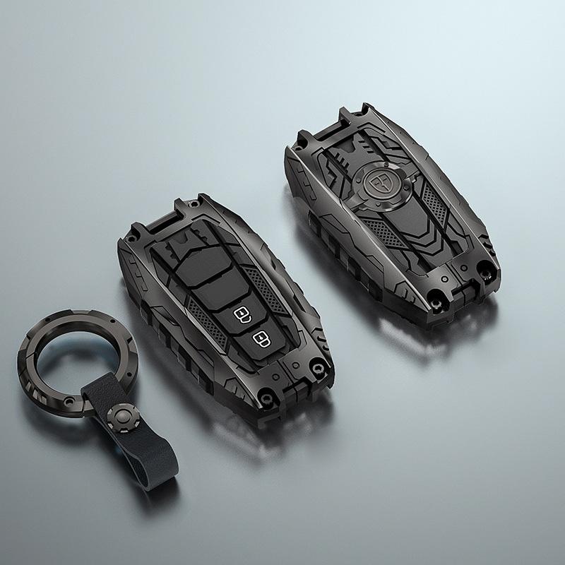 Styling Mouldings Zinc Alloy Car Key Case Cover For Toyota Corolla Prius Camry V70 C-HR RAV4 Hybrid Highlander Altis Land Cruise