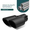 Car Exhaust Pipe, Stainless Steel Straight Inlet Double Outlet Tailpipe with Bolts, Durable 2.5" Bevel Port Exhaust Tip, Universal Modification
