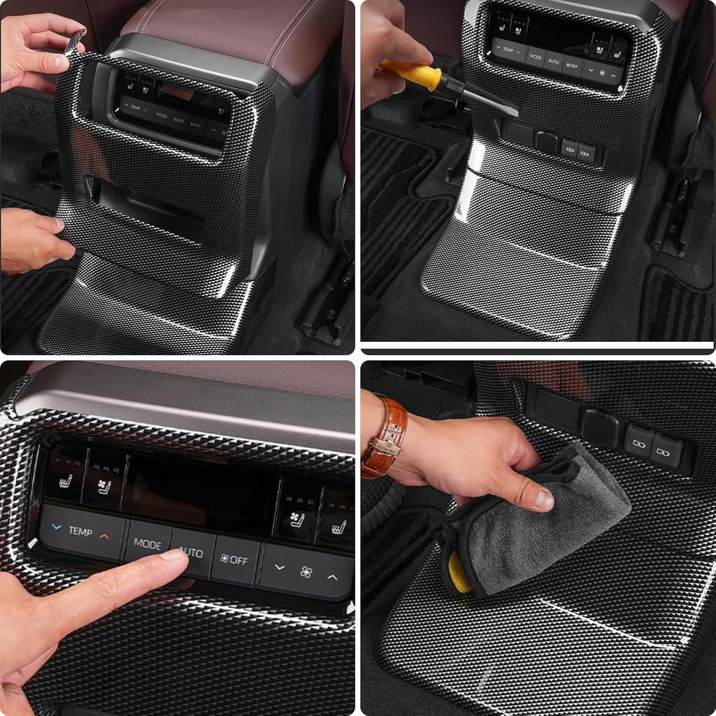 Rear air Conditioning Kick Plate for 2024 2025 Toyota Land Cruiser 250 1958 Prado LC250 J250 Interior air Vent Button Decorative Cover Modification