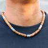 Módní pánský náhrdelník Přírodní kokosová skořápka Dřevěný límec 19 palců Choker Colar Tygří oko Howlitový kámen Collana Dárek pro něj