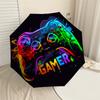 1PC Gamer Controller Automatic Open/Close Umbrella with Windproof, 8-Rib Sturdy Canopy, Durable Ribs, Fashionable Design, Outdoor Accessory, Fun Prin,