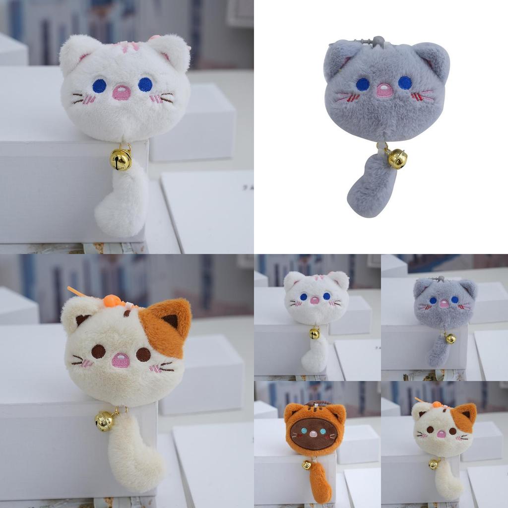 Adorable Cartoon Plush Cat Keychain Soft Pp Cotton Filling Cute Toy For Students
