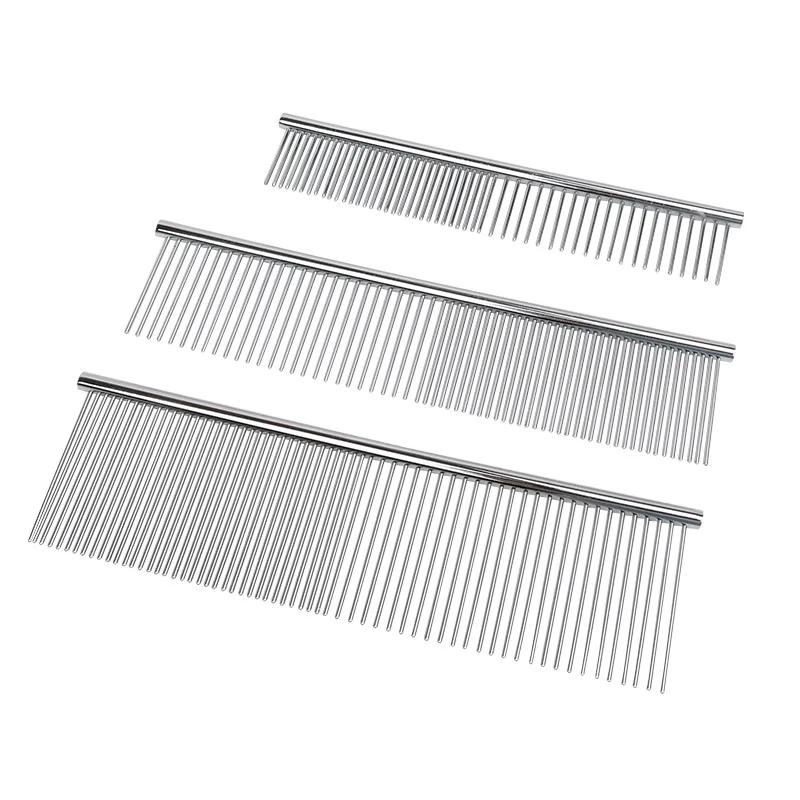 Professional Pet Dematting Comb for Dogs and Cats Stainless Steel Grooming Tool Gently Removes Loose Undercoat Mats Tangles