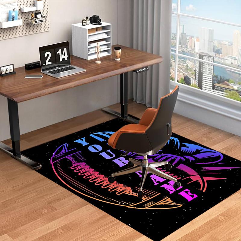 1PC Custom Name Football Player Artwork Theme Floor Mat Ideal for Living Room, Game Rooms, Office, Bedroom Floor Mat Playful Design