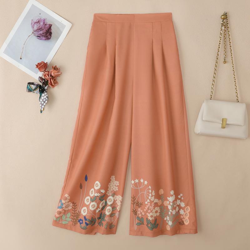 ZANZEA Women Casual Back Elastic Waist Loose Floral Print Pants