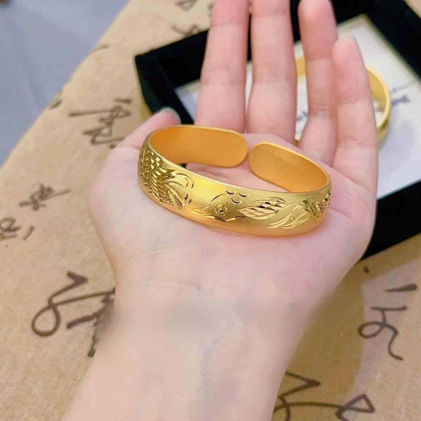 Dragon and Phoenix Chengxiang Open Bracelet Women s Dragon and Phoenix Bracelet One Size(16-22CM)