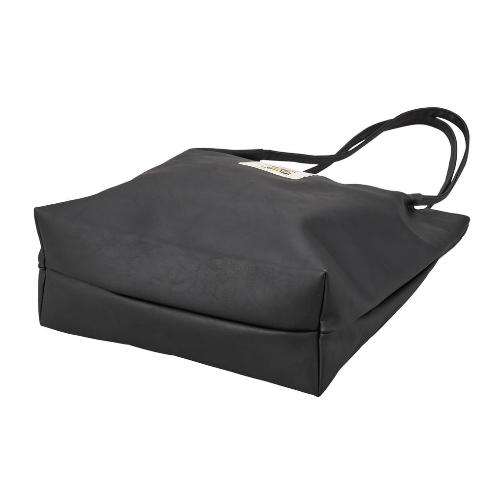 [Sifre] Synthetic Leather Handle Tuck Tote Bag, A4 Size Fit, 12cm Depth, Magnetic Buttons, Osamu Goods, Women's, OG14. Black Jill