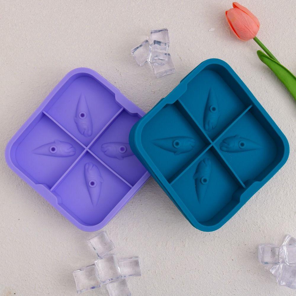 Stampo per Ghiaccio in Silicone a Forma di Squalo 4 Fori Facile da Sformare Stampo per Ghiaccioli Silicone per Uso Alimentare Novità Macchina per il Ghiaccio Accessori da Cucina