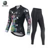 Womens Cycling Jersey Set Long Sleeve Bicycle Clothing Road Riding