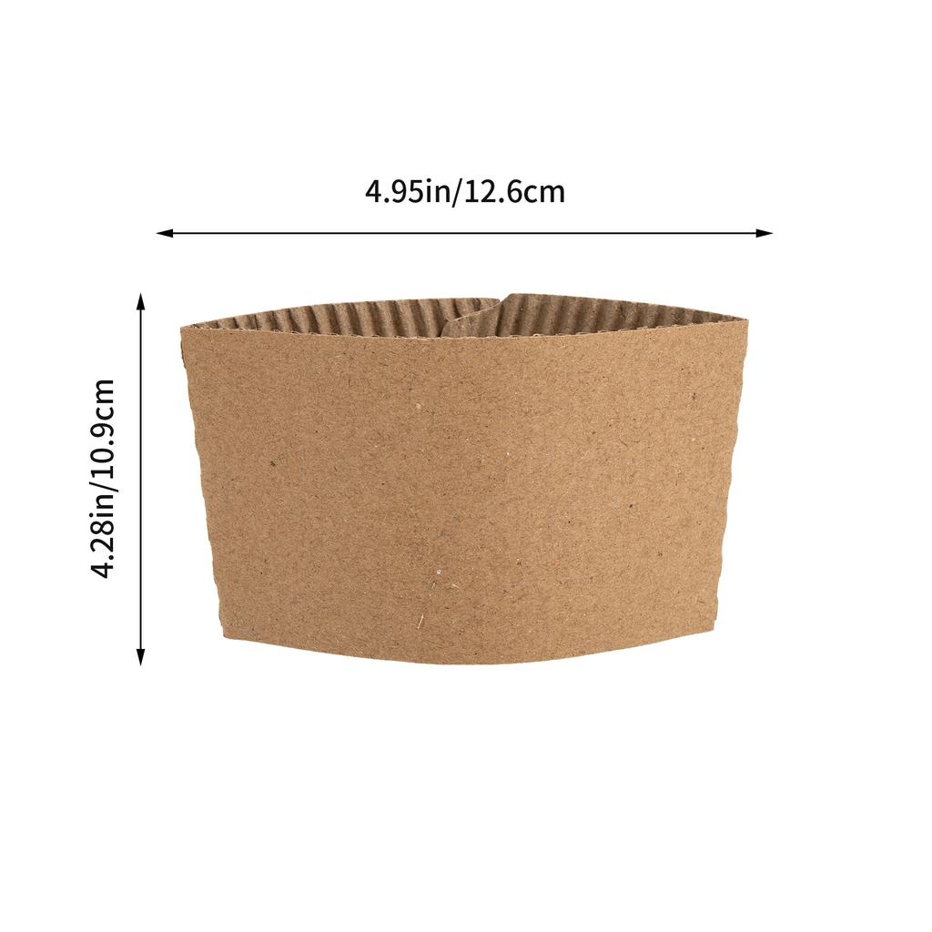 50 Pcs Coffee Cup Holder Drinks Sleeve Cover Bottle Protector Cups Cardboard Heat Resistant Corrugated Paper