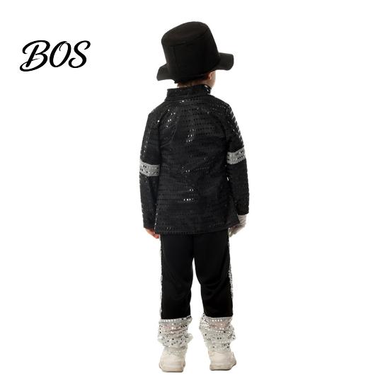 Retro kostým pro dětského hudebníka na Halloween, sada pro děti, černá flitrovaná bunda, kalhoty, klobouk, rukavice, kompletní oblečení na vystoupení, 80. 90. léta, Disco