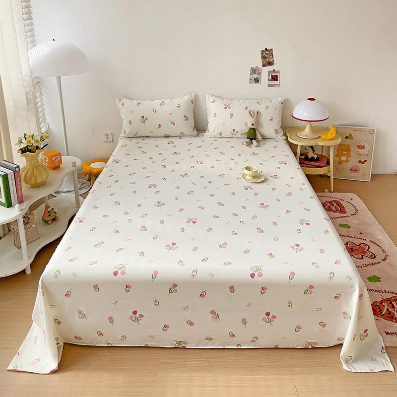 Skin-friendly Flat Bedsheet Cartoon Style Bed Linen Printed Bed Sheet Single/Double Flat Sheets sabana (Pillowcase Need Order)