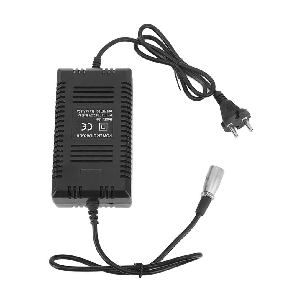 DC 36V Electric Bike Charger 1.6A To 2.0A Output 3 Pin XLR Electric Scooter Lithium Battery Charger