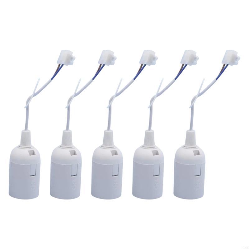 

5Pcs E27 Plastic Light Socket Base Lamp Holder Construction Socket Lamp Holder HX6C білий