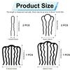 6pcs Combs, 3 Styles Black Alloy Teeth Hair Comb for Buns Stylish Updo Comb Hairstyle Accessories for Women