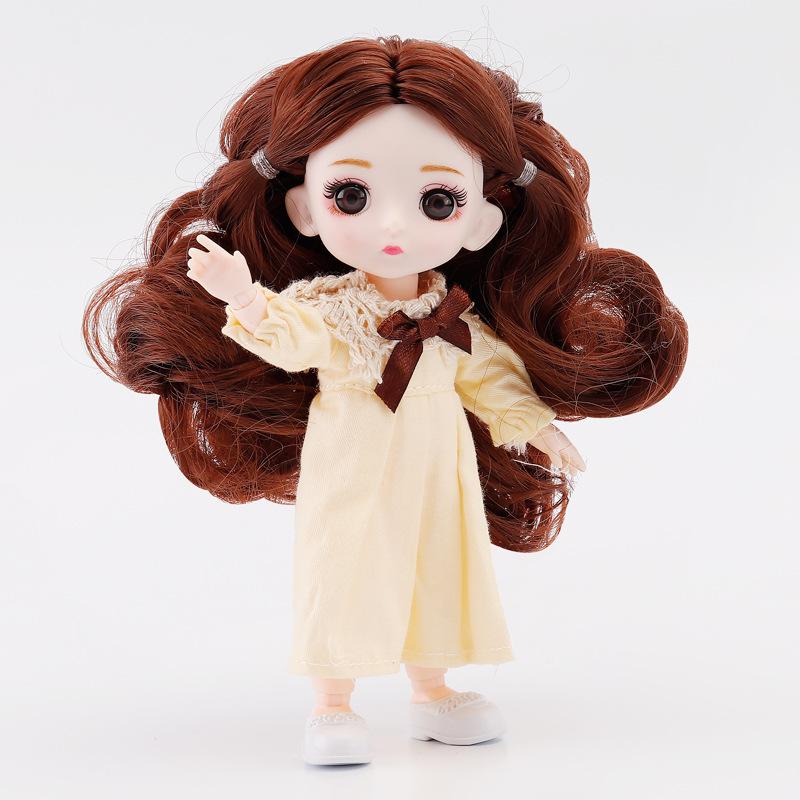 17 CM Mini Mobile 13 Bambole Snodate Ragazze Giocattolo 3D Grandi Occhi BJD Principessa Abiti Completi Collezione di Abiti Per Bambini Regalo bambola