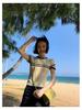 Chic Striped Knit Sweater - Women's Summer Slim Fit, Round Neck Top