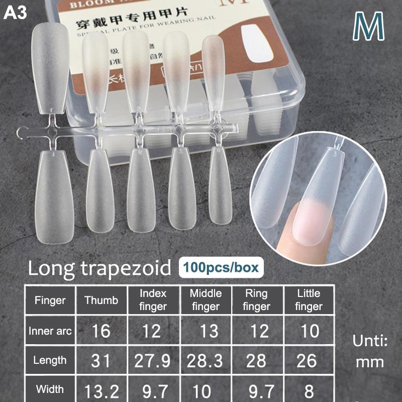 100Pcs/Box Fake Nail Tips Full Cover Coffin Press On Nail Extension Clear Soft Gel Tips False Nail Design Manicure Tools