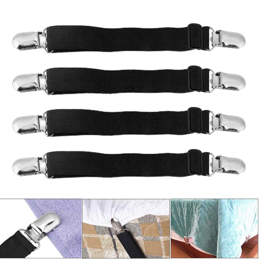 4pcs Adjustable Bed Sheet Holder Elastic Bed Sheet Fastener Washable Bed Sheet Clip  Fitted Sheet