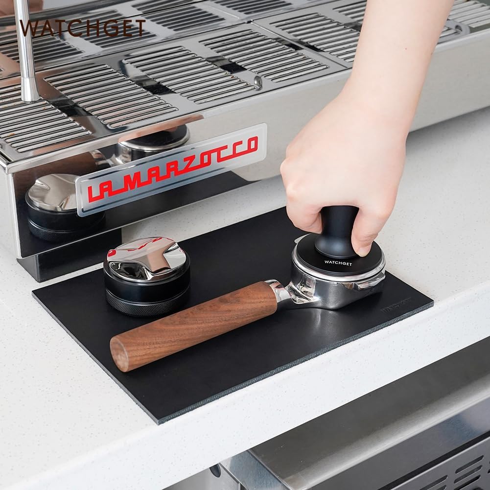 watchget 58mm Espresso Stainless Steel Coffee 30lbs Constant Pressure with Flat Calibrated Coffee Espresso Accessory for for and Commercial Use