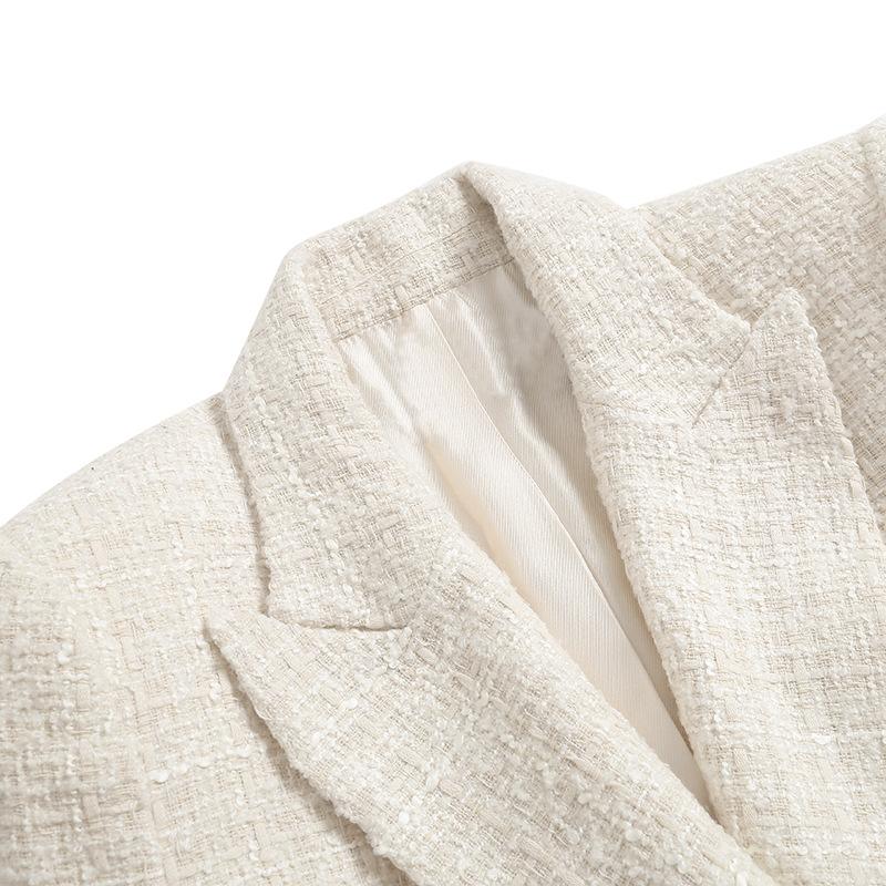 GMXIA Women's Vintage Casual Solid Color Print Autumn Winter Long Sleeve POLO Neck Jackets & Coats