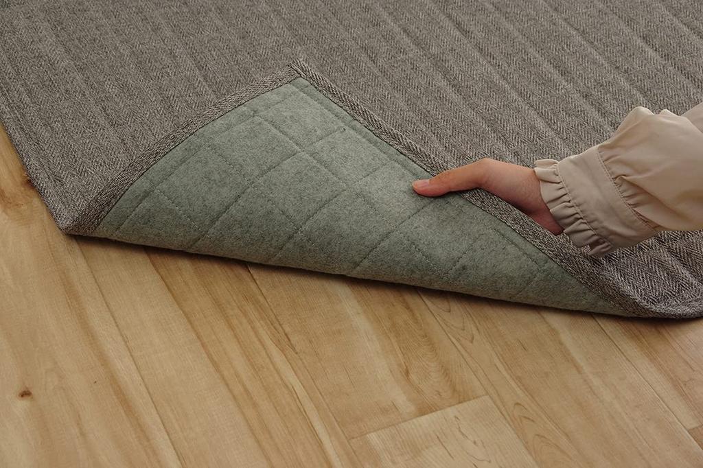 Ikehiko Corporation Rug Carpet Mat Plain Corum Washable All Seasons Gray 185 x 185 cm Approximately 2 tatami #4514079