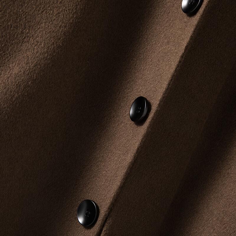 Fanzhen Men's 100% Wool Mid-Length Overcoat